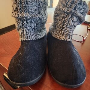 Womens Knit Cuff Slippers